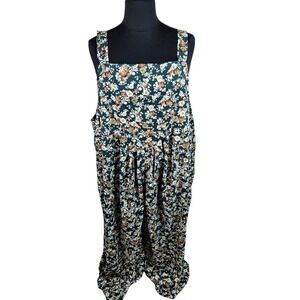 Shein Curve+ 6XL Jumpsuit Floral Green Sleeveless Romper Plus Size‎ Women